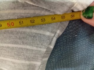Camiseta de rayas gris y blanca talla XL
