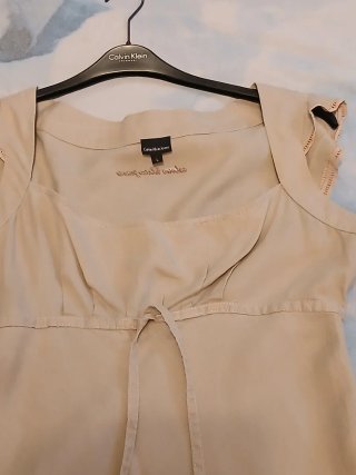 Vestito Calvin Klein Lino Beige Taglia L