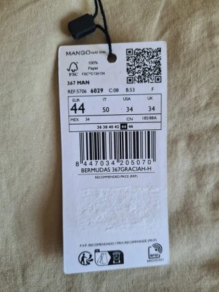 Bermudas slim fit algodón hombre