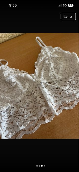 Top encaje blanco Oysho Talla S