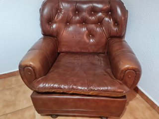 Sillón Vintage Piel Capitoné