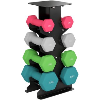 Set 8 Manubri Pesi Esagonali Antiscivolo Supporto