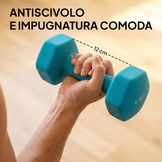 Set 8 Manubri Pesi Esagonali Antiscivolo Supporto