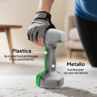 Set 8 Manubri Pesi Esagonali Antiscivolo Supporto