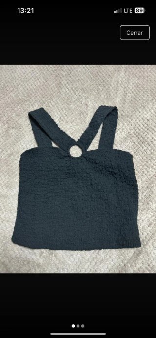 Top Mango Negro con Aro