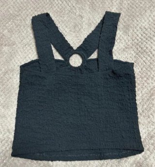 Top Mango Negro con Aro