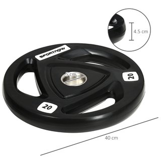 Set 2 Dischi Pesi 20kg con Rivestimento in Gomma