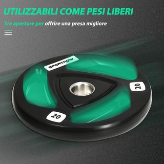 Set 2 Dischi Pesi 20kg con Rivestimento in Gomma
