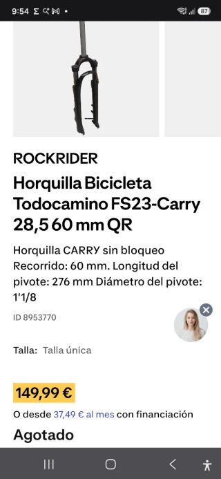 Horquilla Trekking/Gravel 60mm