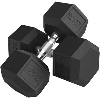 Set di Manubri da 2x20 kg Impugnatura Antiscivolo
