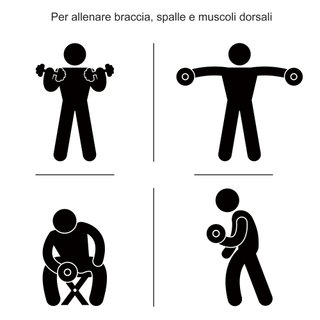 Set Manubri Palestra 30kg 8x2.5 kg 4x1.5 kg Nero