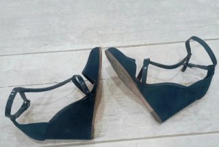 Sandalias cuña azul marino