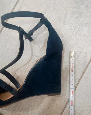 Sandalias cuña azul marino