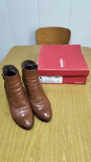 Botines Wonders Marrón Talla 39 Cremallera Lateral