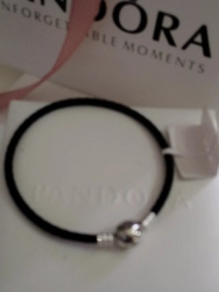 Pulsera Pandora Hombre 21cm Negra Plata