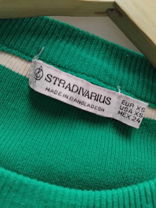 Jersey Stradivarius rayas verde y blanco Talla XS