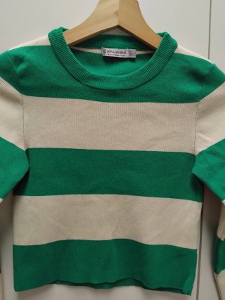 Jersey Stradivarius rayas verde y blanco Talla XS