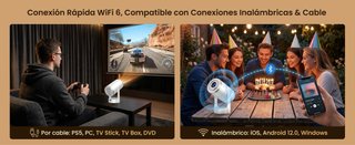 Proyector Portátil 4K 1080P Blanco