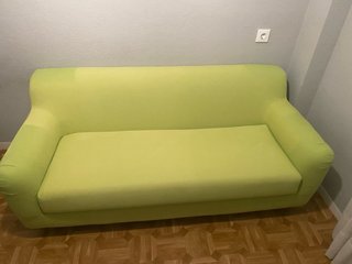 Sofá de 3 plazas tela verde
