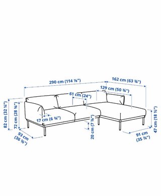 Sofá Modular Gris y Negro Ikea