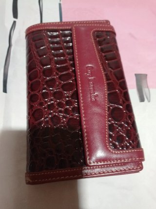 Portafogli Guy Laroche in Pelle di Coccodrillo Rosso