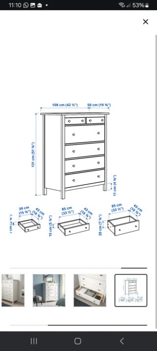 Cómoda Hemnes IKEA Negra