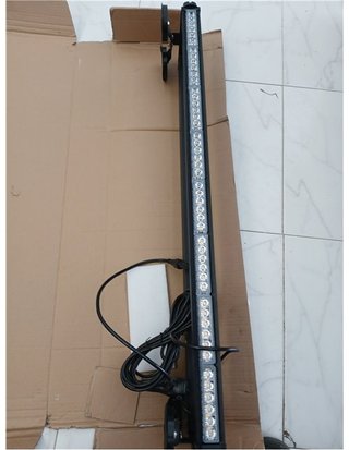 Justech 108LED Luz Estroboscópica Coche -108W Barra Luz de Emergencia -27 Modos Flash -IP65 Impermeable -Base Magnética -12 V/24 V Lu