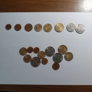 Monedas Euro de pruebas en churriana, Málaga