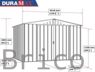 Caseta Metálica Top Hércules 233x321x209 cm - Duramax