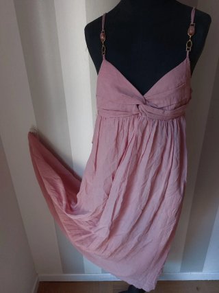 Vestido rosa largo