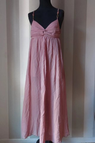 Vestido rosa largo