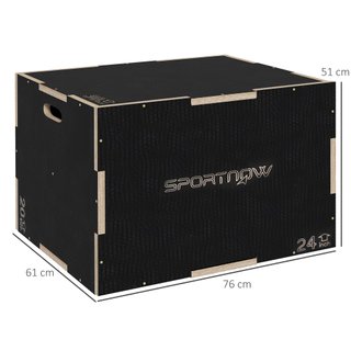 Box Jump Pliometrico 3 Altezze Legno Antiscivolo