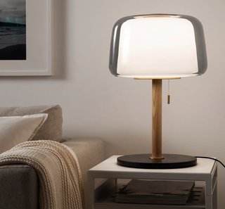 Lámpara de mesa IKEA EVEDAL Madera y Mármol