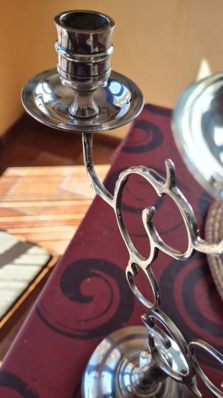 Candelabro Modernista Plata