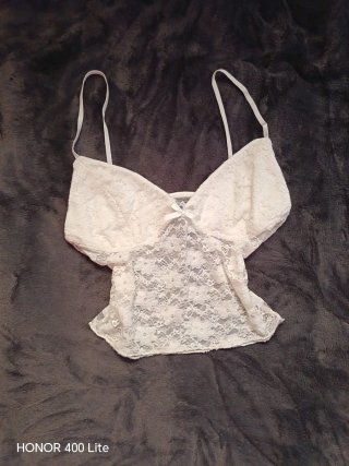 Top encaje blanco mujer