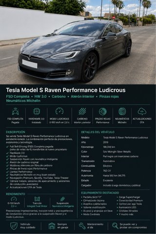 Tesla Model S 2019 raven ludicrous