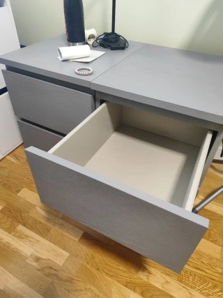 Cómoda Malm Ikea 2 cajones gris