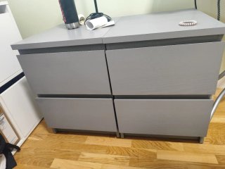 Cómoda Malm Ikea 2 cajones gris