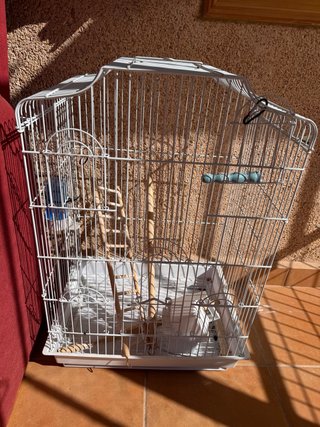 Jaula para loro blanca