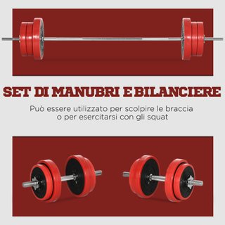 Set Bilanciere e Dischi 65kg totali per Workout