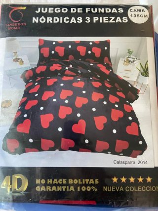 Funda Nórdica Corazones Rojos 135cm
