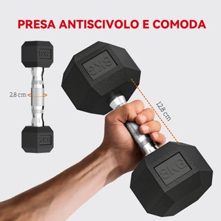 Set di Manubri Palestra con Supporto in Metallo