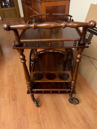 Carrito bar auxiliar madera antiguo