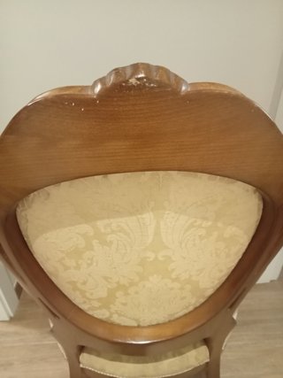Juego de 2 sillones de madera y tela