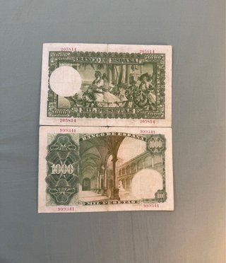 2 Billetes Antiguos Españoles Pesetas Sin Serie