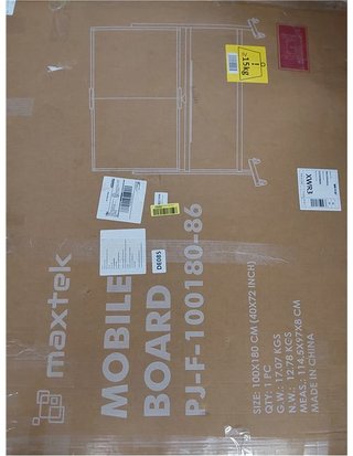 maxtek Pizarra Blanca Móvil 180 x 100 cm - Pizarra Magnética Marco de Aluminio de Doble Cara - con Marcadores - Imanes - Borrador de