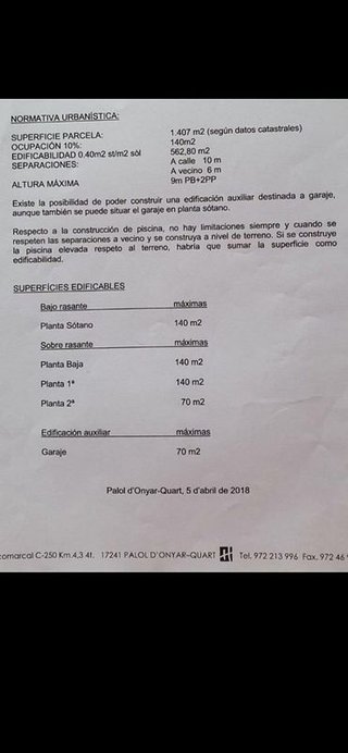 Terreno en venta en Vidreres