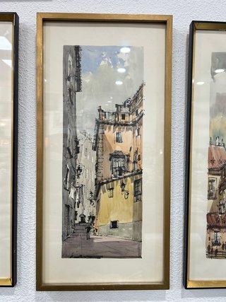 Tríptico de Acuarelas Originales - Madrid Antiguo