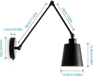Lámpara de Pared MantoLite Brazo Oscilante Negra