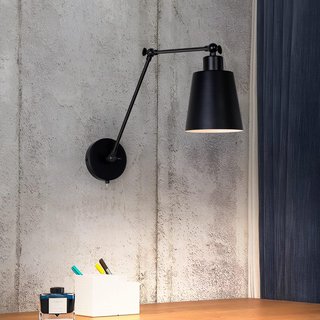 Lámpara de Pared MantoLite Brazo Oscilante Negra